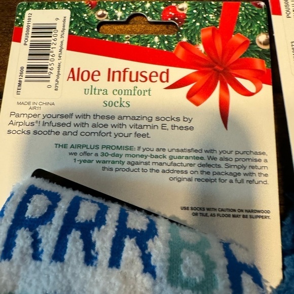 2 PAIRS AIR PLUS ALOE INFUSED FUZZY SOCKS NWT SIZE 5-11 - Picture 6 of 6